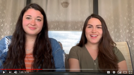 Two student correspondents hosting a YouTube video